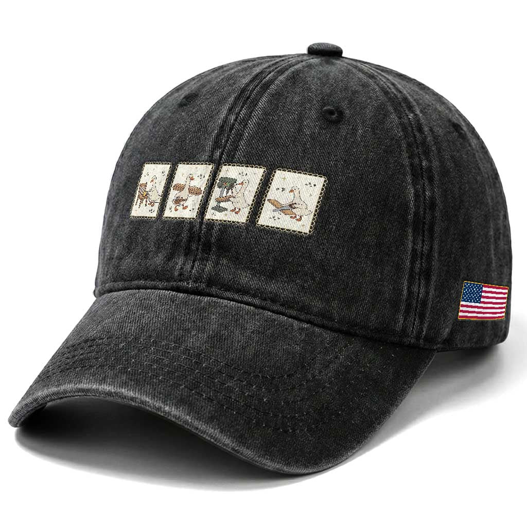 Silly Goose Carpenter Washed Cotton Baseball Cap Funny Woodworker Dad Gift