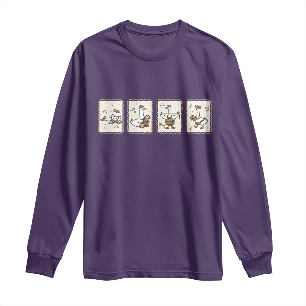 Silly Goose Builder Long Sleeve Shirt Funny Woodworker Dad Gift