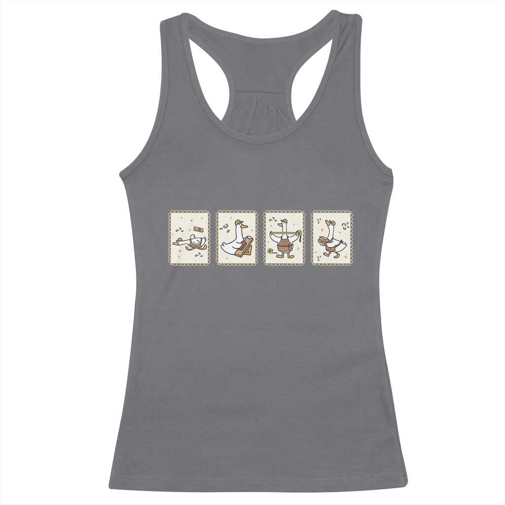 Silly Goose Builder Racerback Tank Top Funny Woodworker Dad Gift