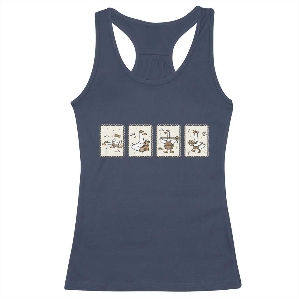 Silly Goose Builder Racerback Tank Top Funny Woodworker Dad Gift