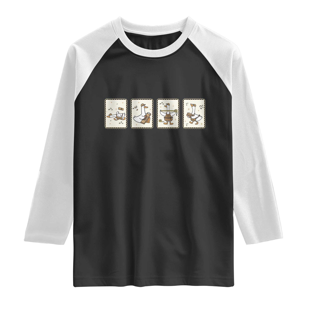 Silly Goose Builder Raglan Shirt Funny Woodworker Dad Gift