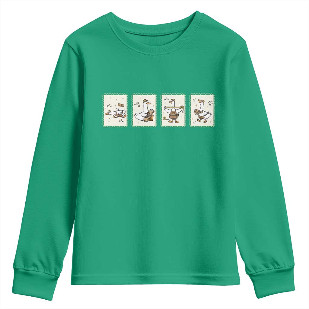 Silly Goose Builder Youth Sweatshirt Funny Woodworker Dad Gift