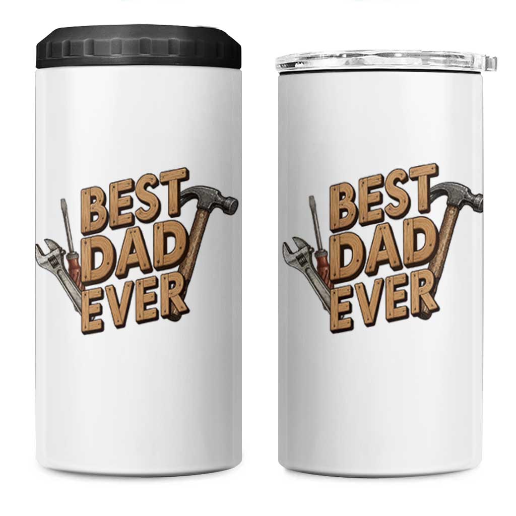 Funny Woodworking Dad Gift 4 in 1 Can Cooler Tumbler Best Dad Ever