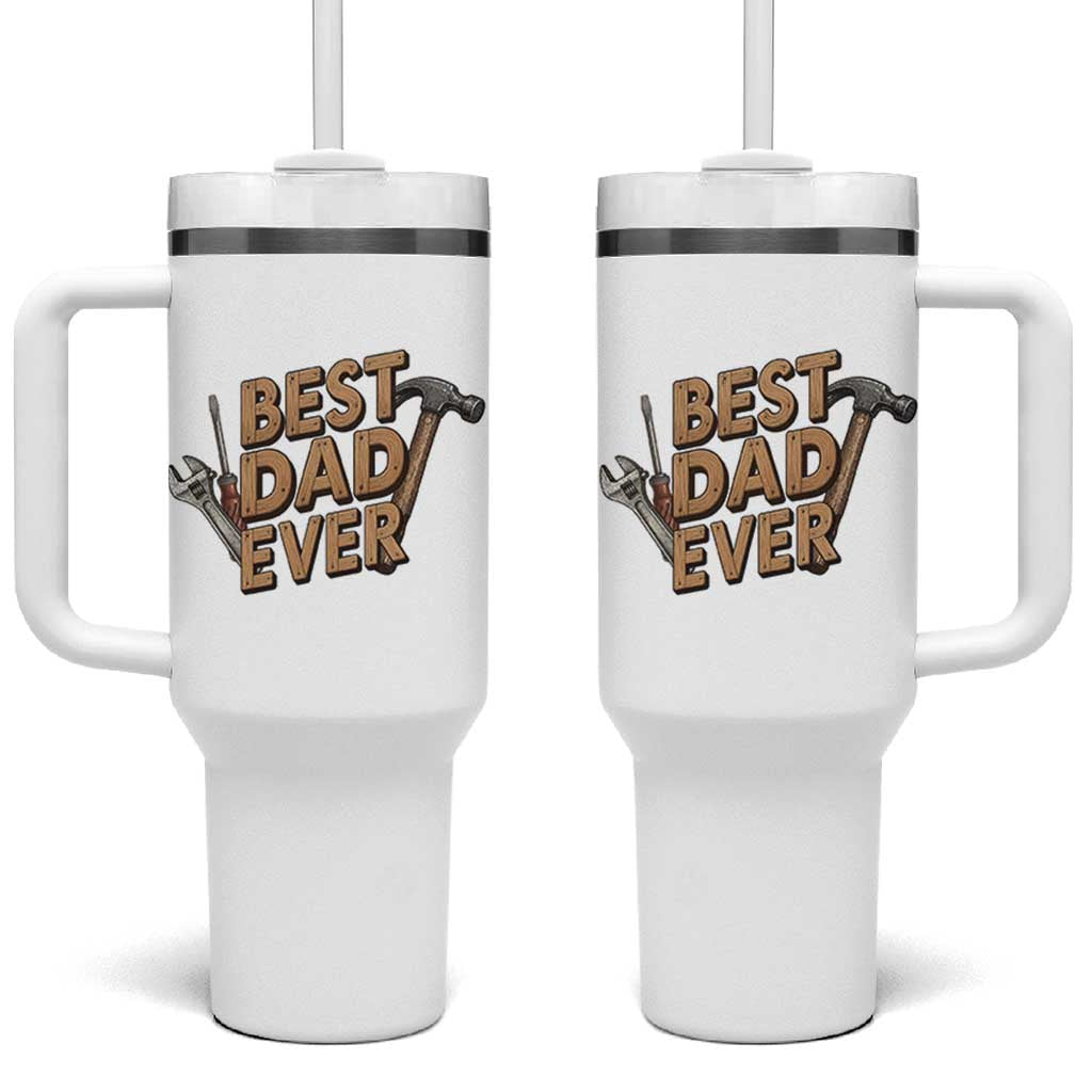 Funny Woodworking Dad Gift Tumbler With Handle Best Dad Ever