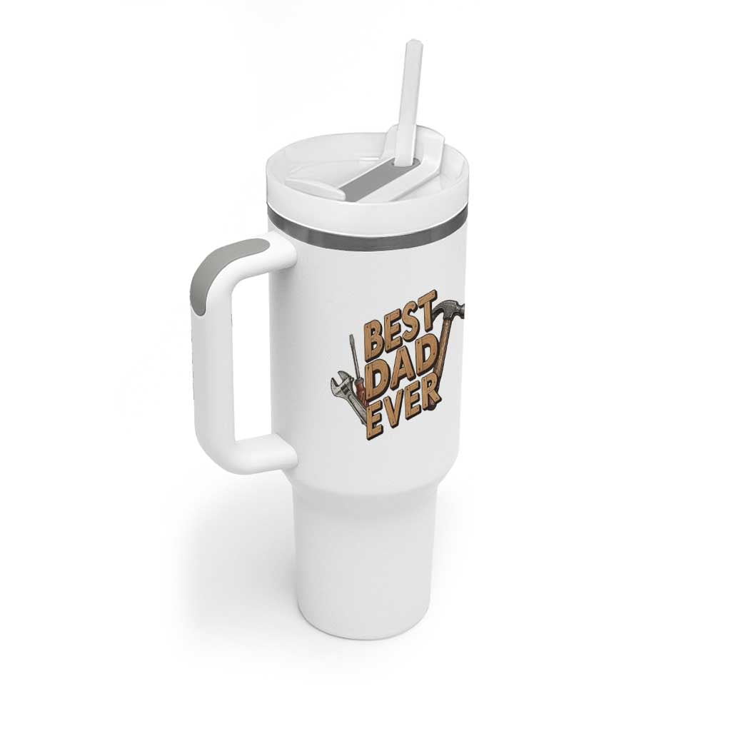 Funny Woodworking Dad Gift Tumbler With Handle Best Dad Ever