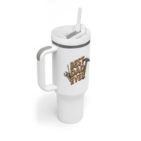 Funny Woodworking Dad Gift Tumbler With Handle Best Dad Ever