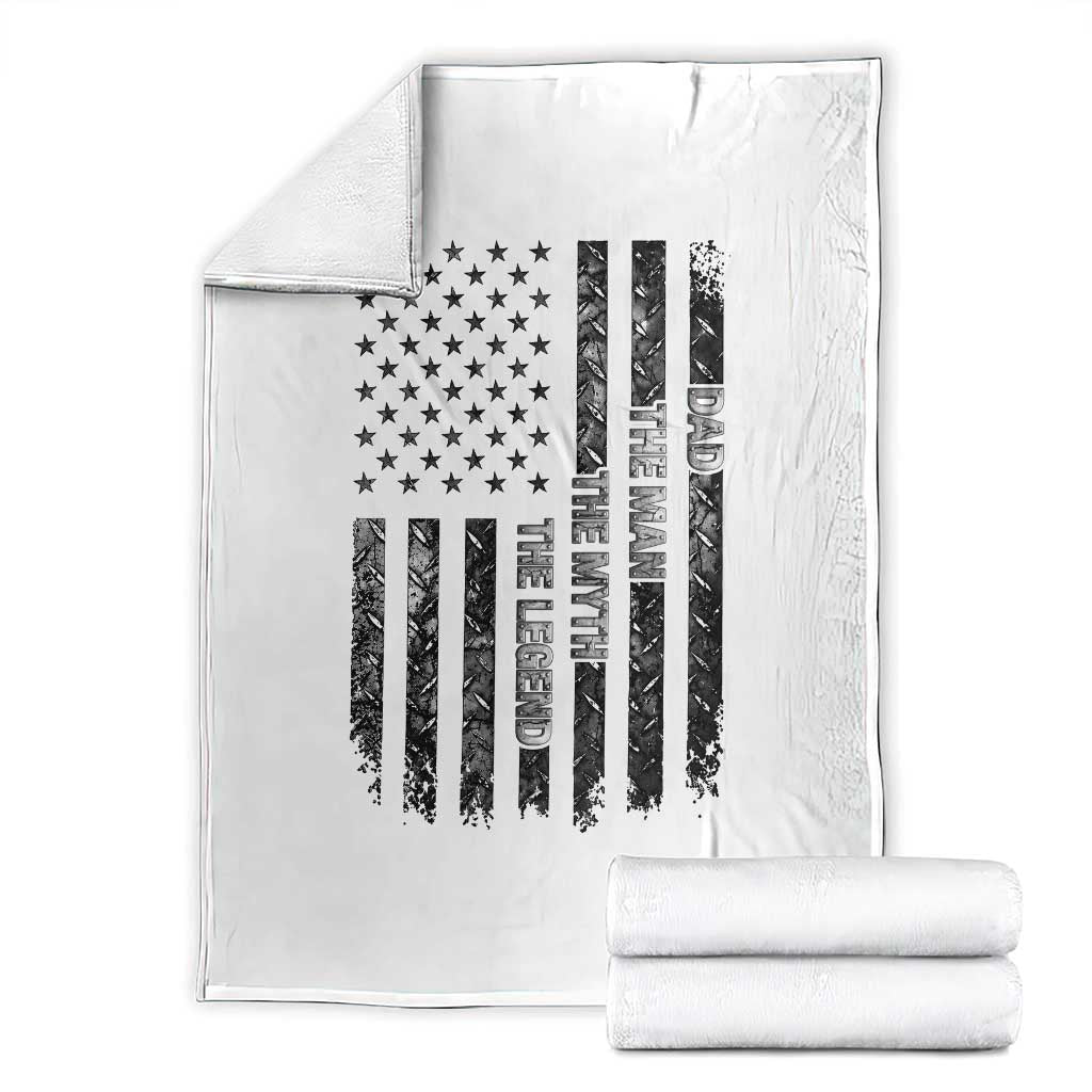 Dad The Man The Myth The Legend Throw Blanket Proud American Welder Gift