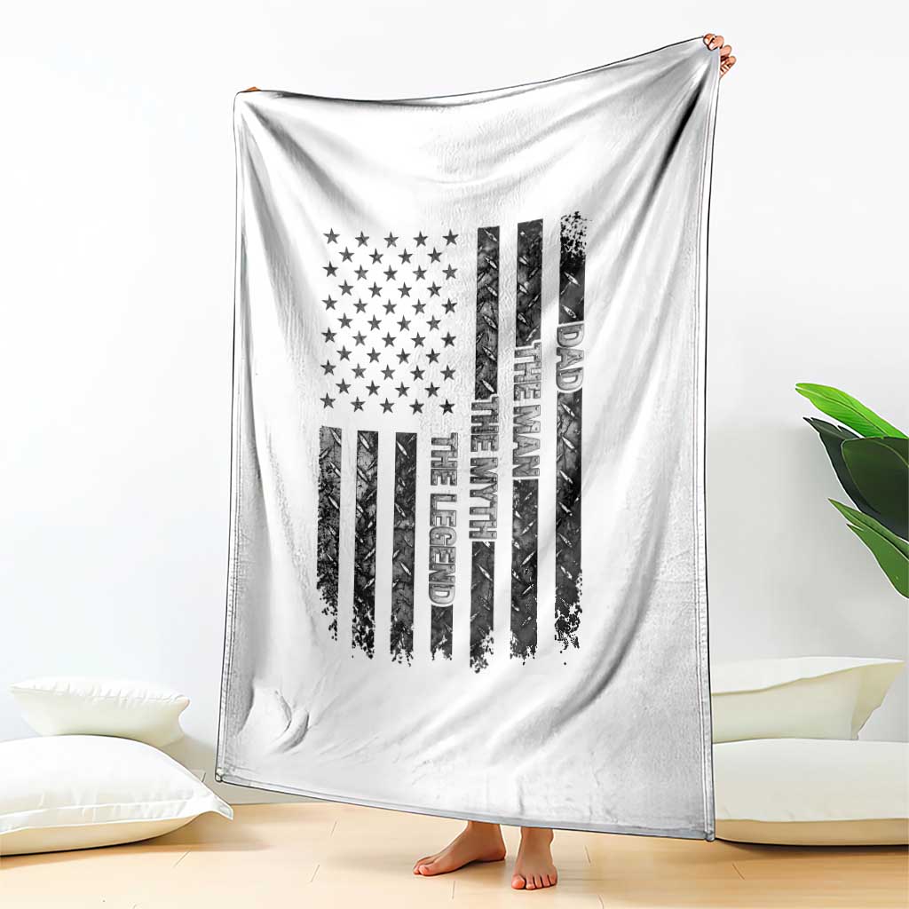 Dad The Man The Myth The Legend Throw Blanket Proud American Welder Gift