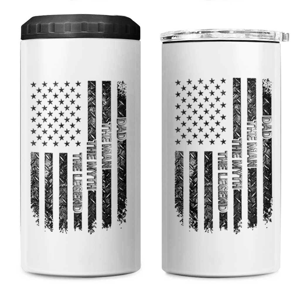Dad The Man The Myth The Legend 4 in 1 Can Cooler Tumbler Proud American Welder Gift
