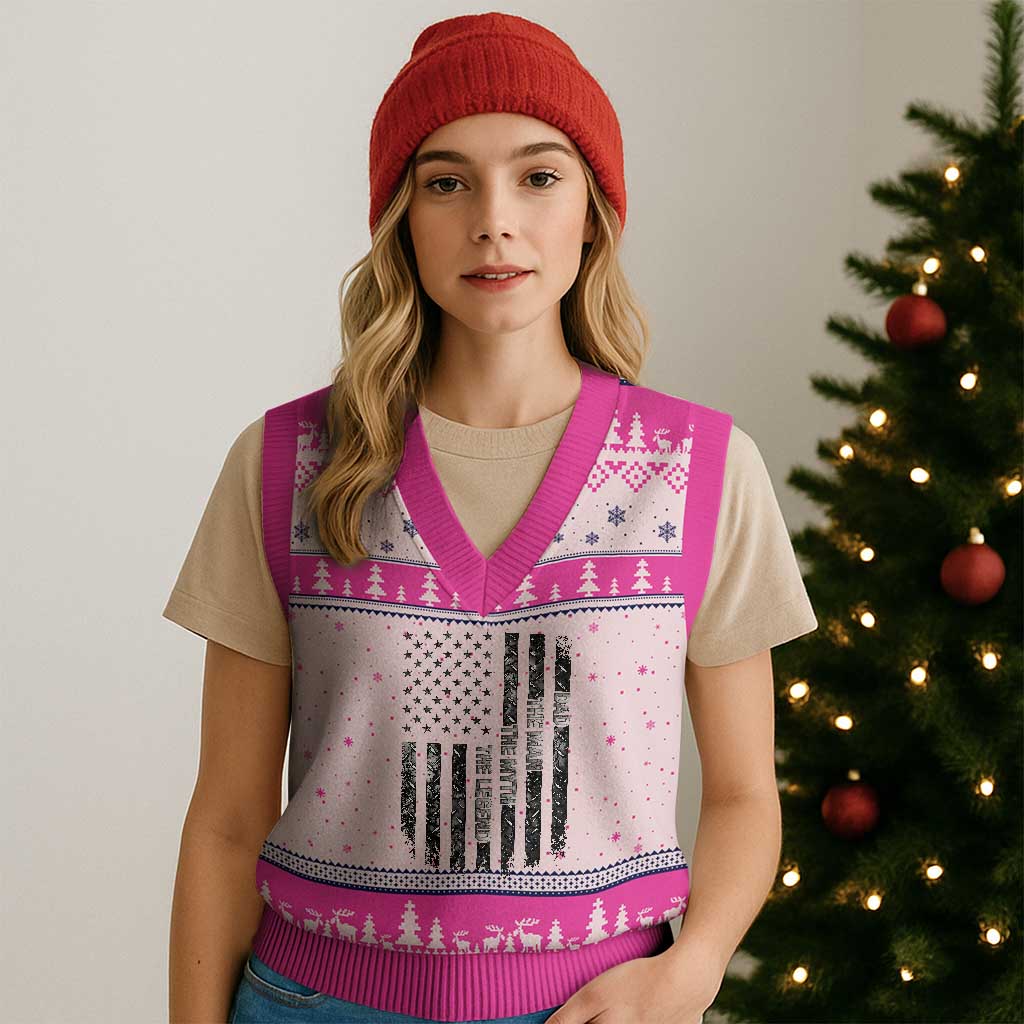 Dad The Man The Myth The Legend V-Neck Knit Sweater Vest Proud American Welder Gift