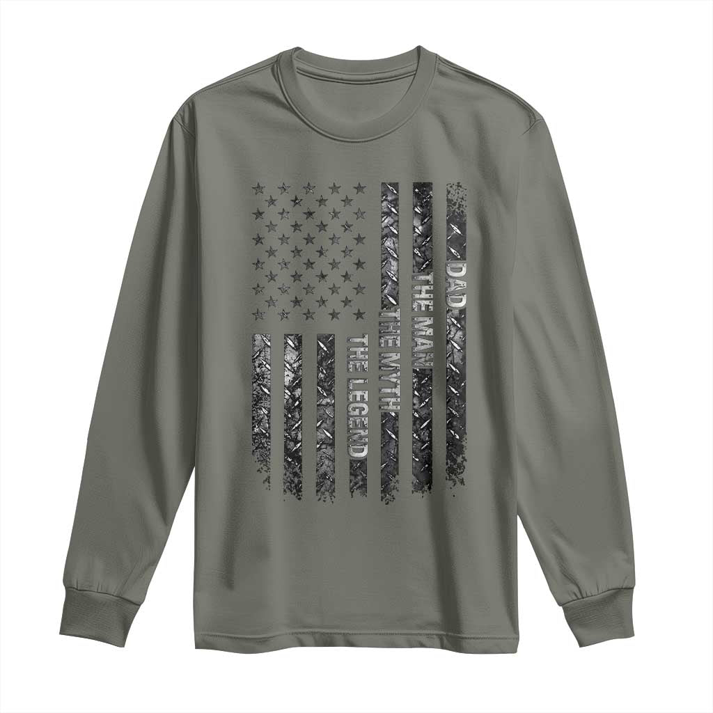 Dad The Man The Myth The Legend Long Sleeve Shirt Proud American Welder Gift