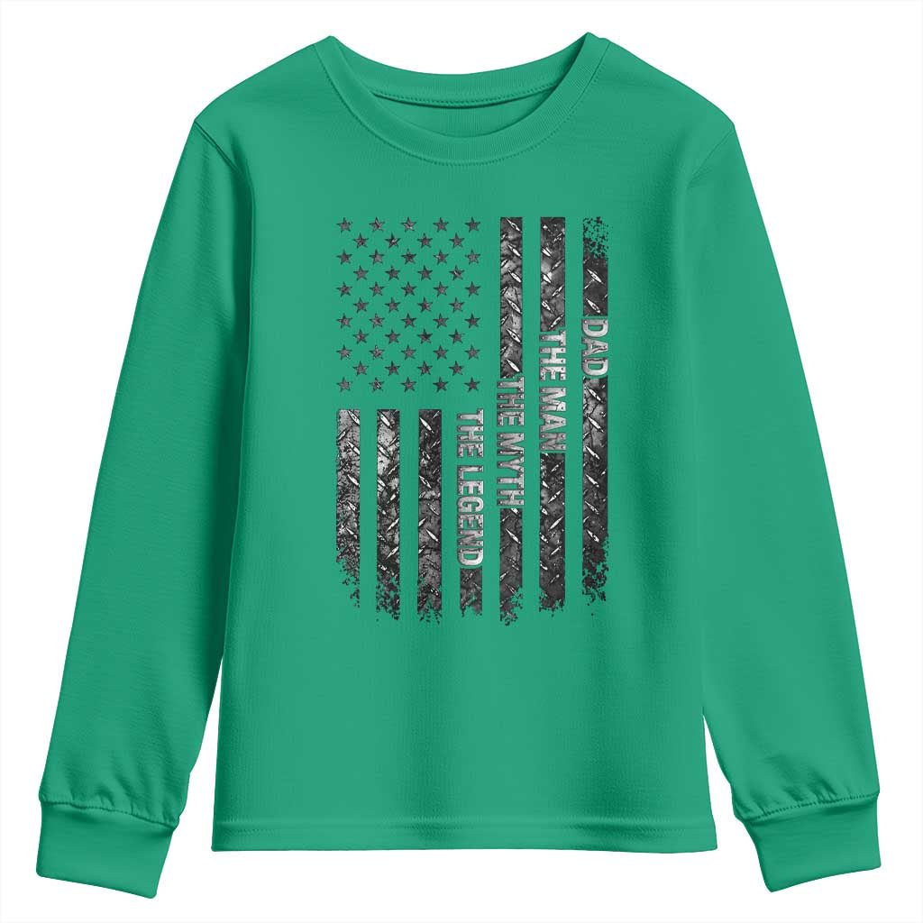 Dad The Man The Myth The Legend Youth Sweatshirt Proud American Welder Gift