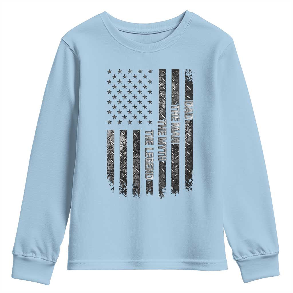 Dad The Man The Myth The Legend Youth Sweatshirt Proud American Welder Gift