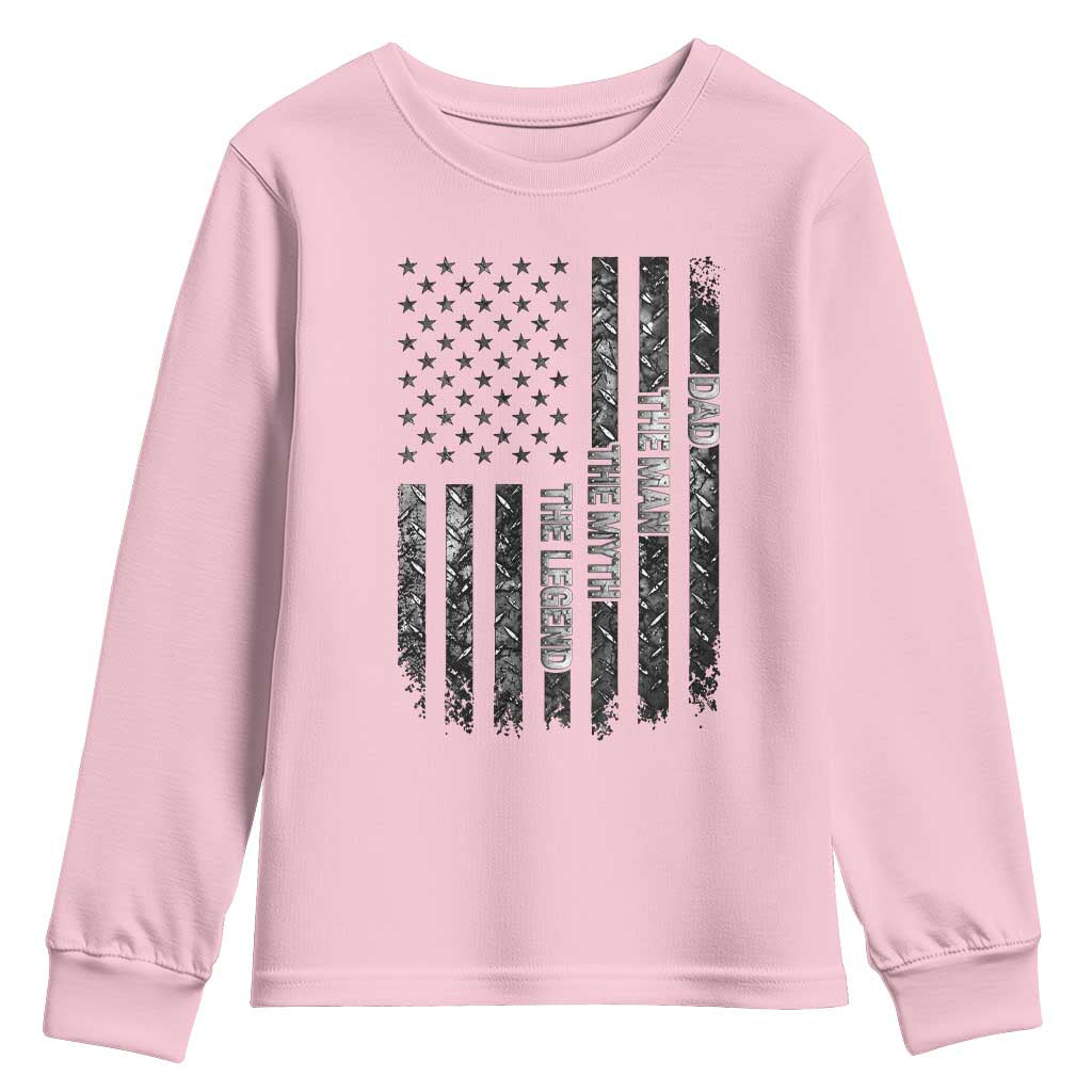 Dad The Man The Myth The Legend Youth Sweatshirt Proud American Welder Gift