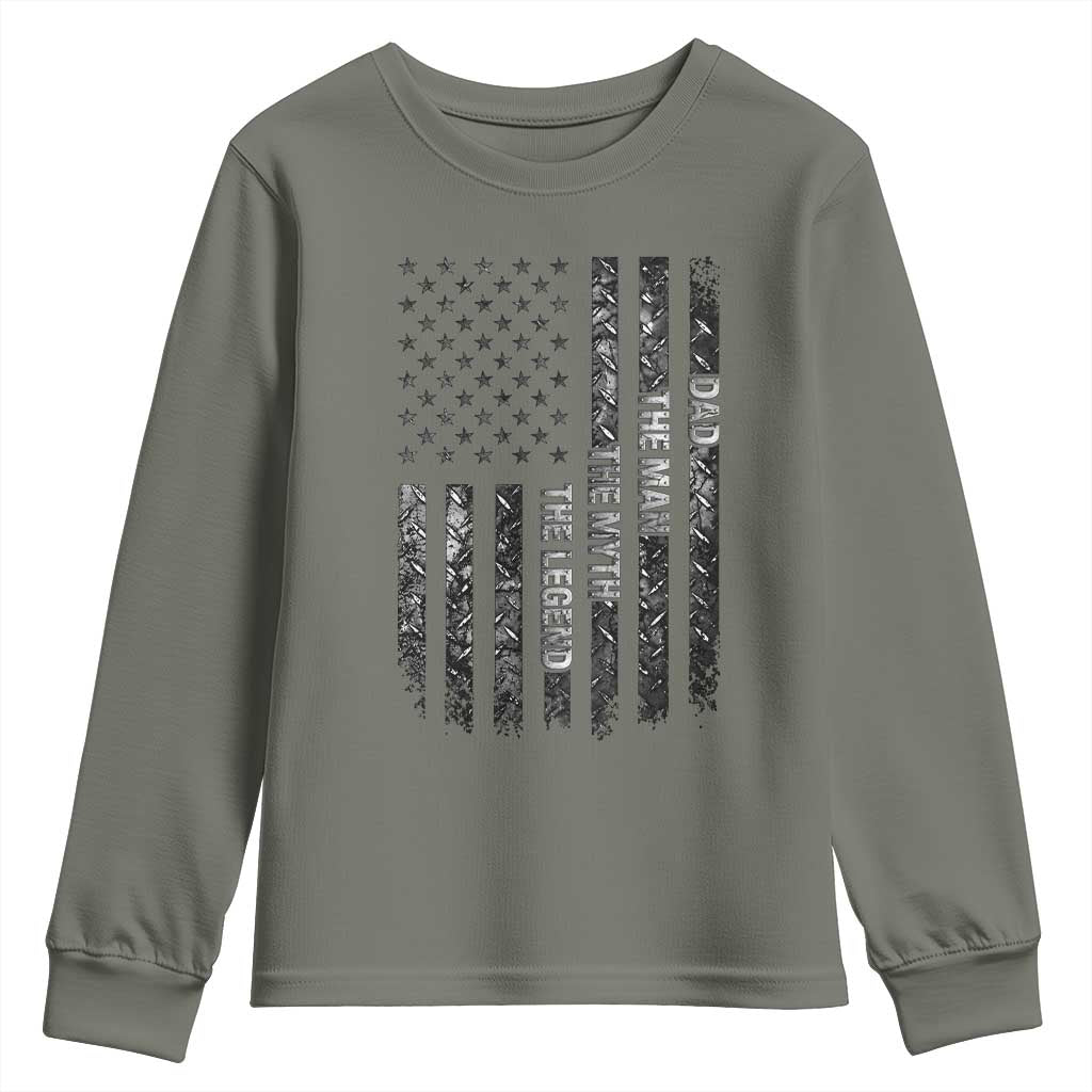 Dad The Man The Myth The Legend Youth Sweatshirt Proud American Welder Gift