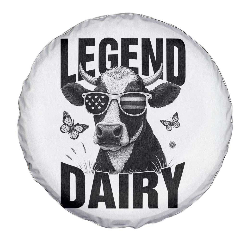 Legend Dairy Spare Tire Cover Funny Farmer Milk Joke Cow - Wonder Print Shop