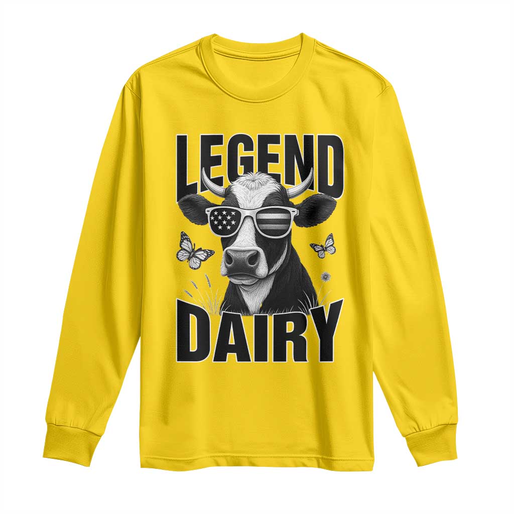Legend Dairy Long Sleeve Shirt Funny Farmer Milk Joke Cow - Wonder Print Shop