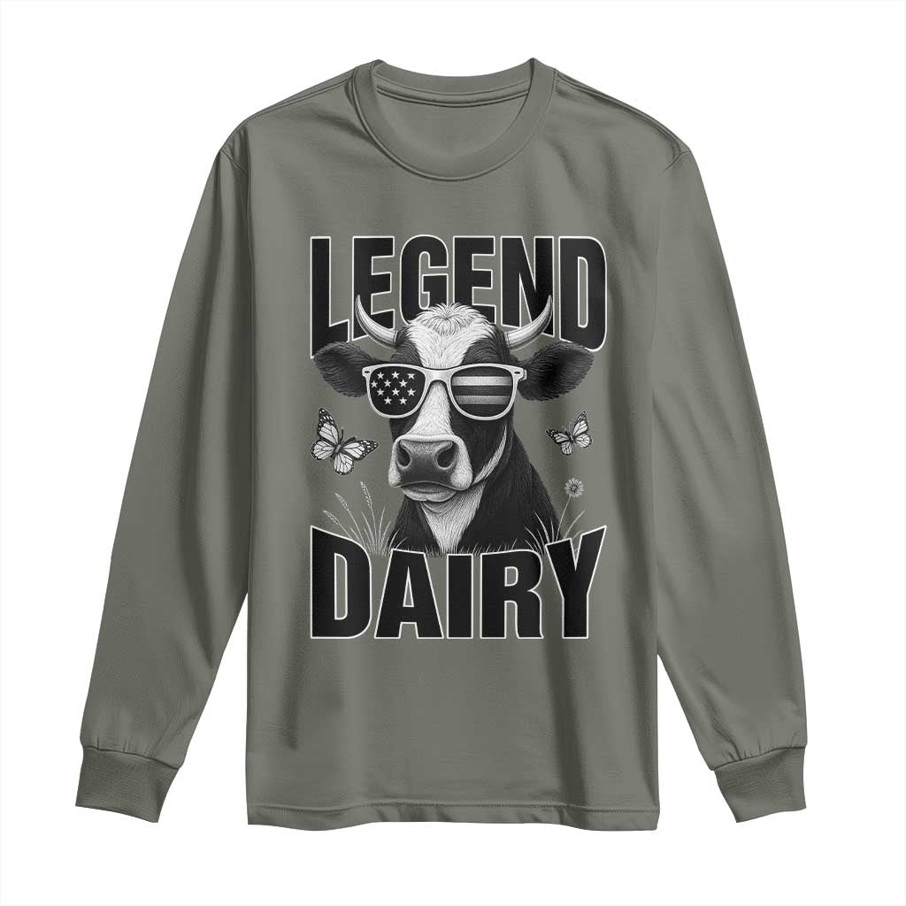 Legend Dairy Long Sleeve Shirt Funny Farmer Milk Joke Cow - Wonder Print Shop
