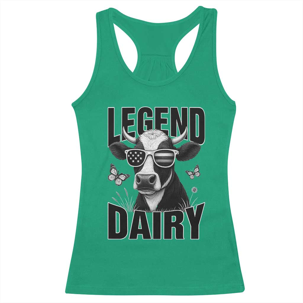 Legend Dairy Racerback Tank Top Funny Farmer Milk Joke Cow - Wonder Print Shop