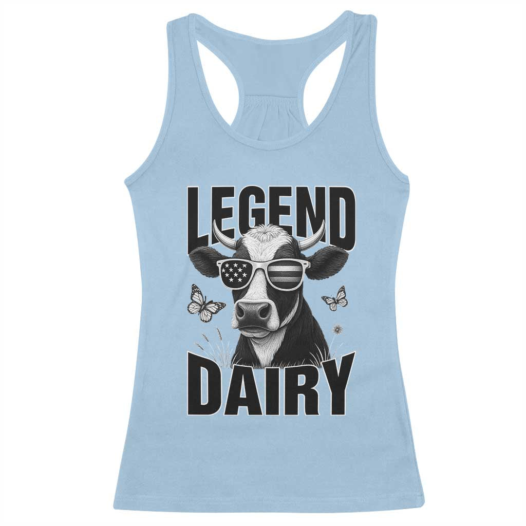 Legend Dairy Racerback Tank Top Funny Farmer Milk Joke Cow - Wonder Print Shop