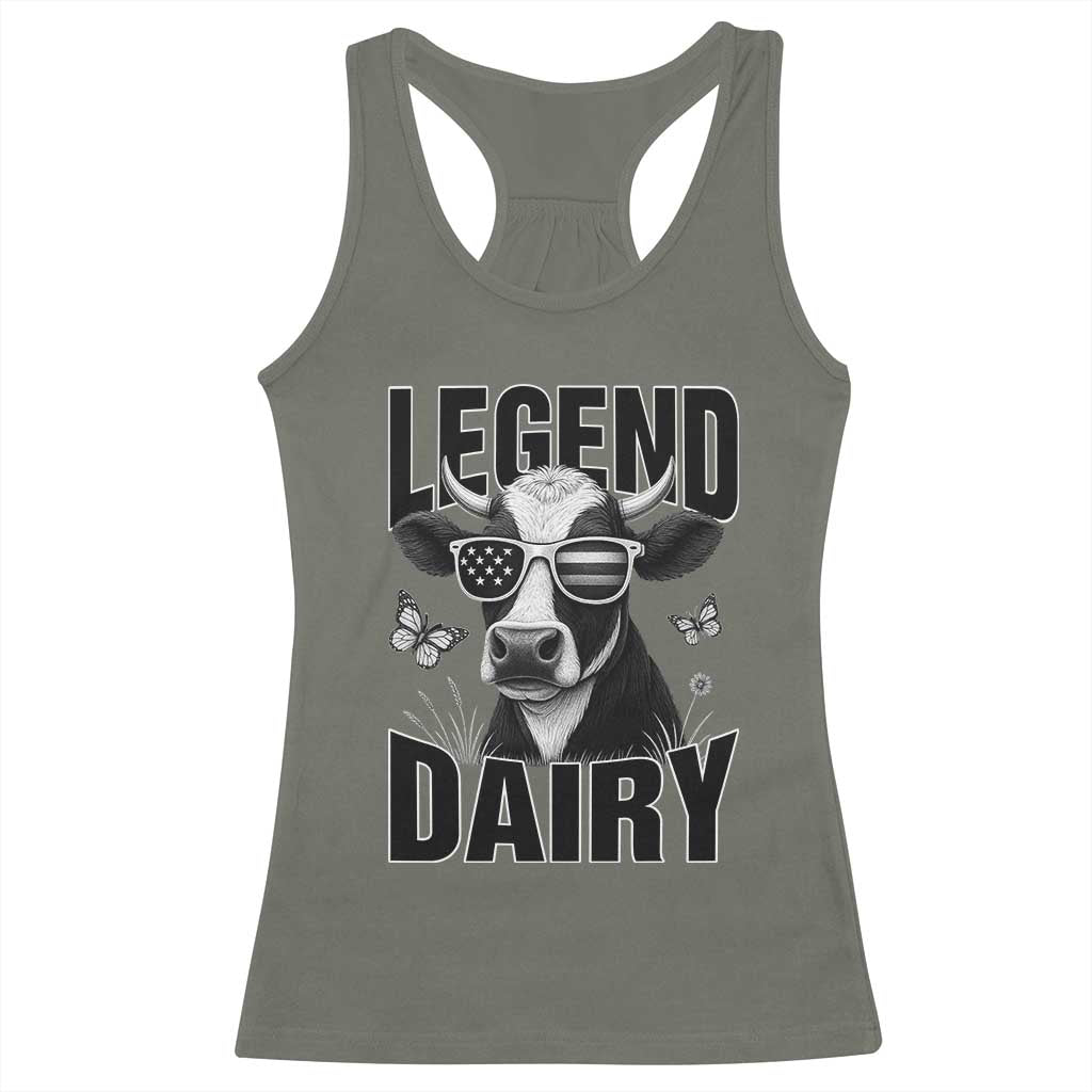 Legend Dairy Racerback Tank Top Funny Farmer Milk Joke Cow - Wonder Print Shop
