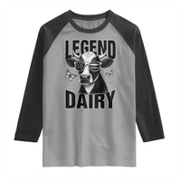 Legend Dairy Raglan Shirt Funny Farmer Milk Joke Cow - Wonder Print Shop