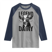 Legend Dairy Raglan Shirt Funny Farmer Milk Joke Cow - Wonder Print Shop
