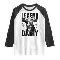 Legend Dairy Raglan Shirt Funny Farmer Milk Joke Cow - Wonder Print Shop