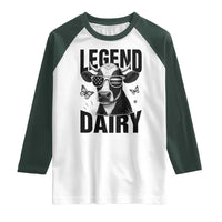 Legend Dairy Raglan Shirt Funny Farmer Milk Joke Cow - Wonder Print Shop