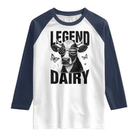 Legend Dairy Raglan Shirt Funny Farmer Milk Joke Cow - Wonder Print Shop