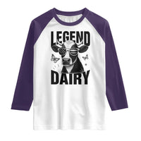 Legend Dairy Raglan Shirt Funny Farmer Milk Joke Cow - Wonder Print Shop