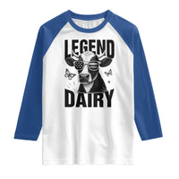 Legend Dairy Raglan Shirt Funny Farmer Milk Joke Cow - Wonder Print Shop