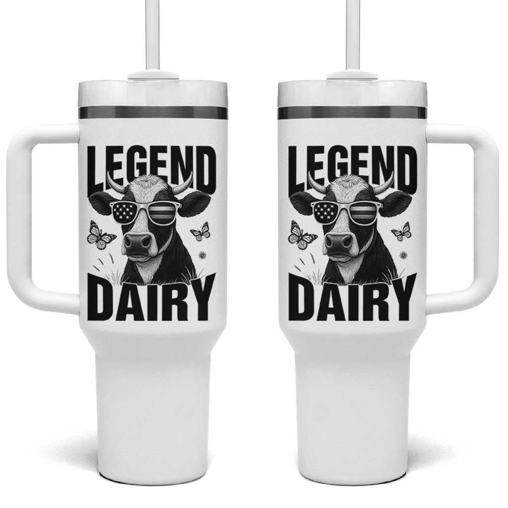 Legend Dairy Tumbler With Handle Funny Farmer Milk Joke Cow