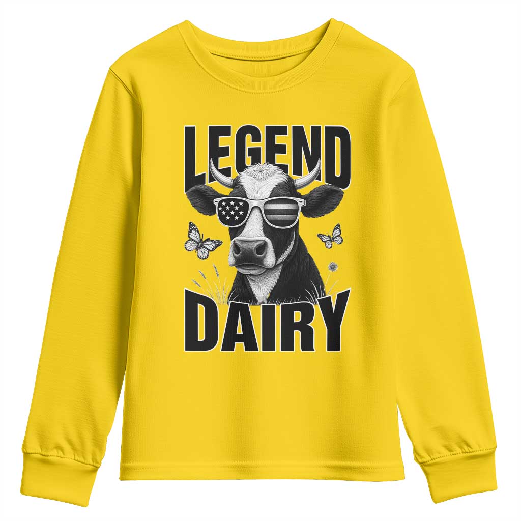 Legend Dairy Youth Sweatshirt Funny Farmer Milk Joke Cow - Wonder Print Shop