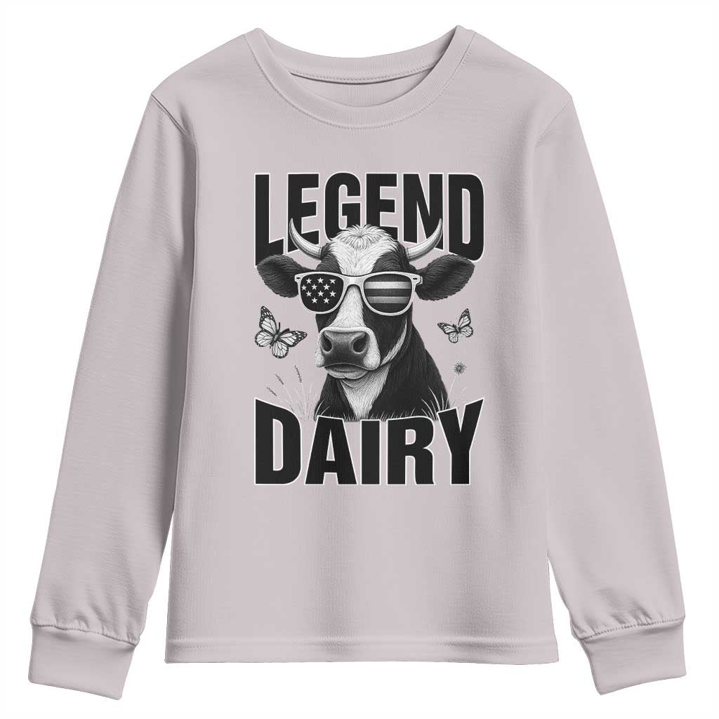 Legend Dairy Youth Sweatshirt Funny Farmer Milk Joke Cow - Wonder Print Shop
