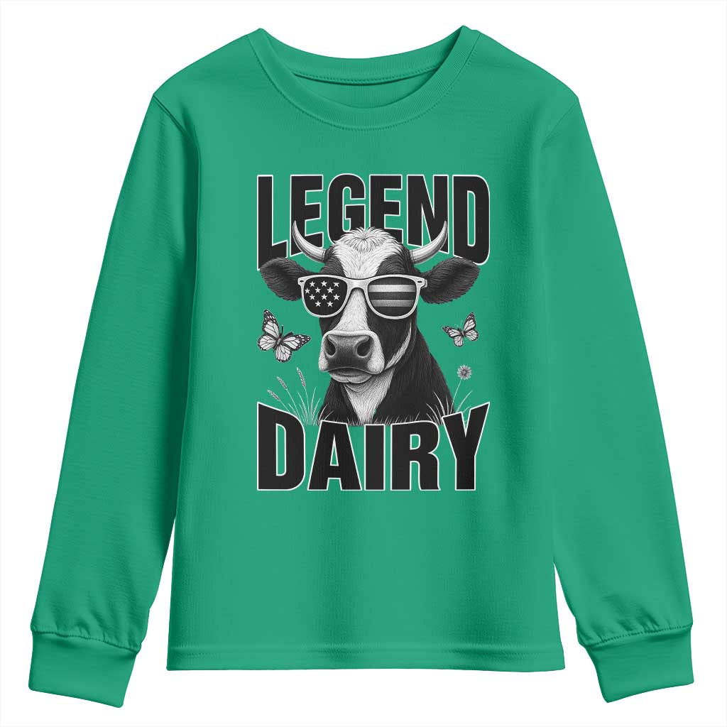Legend Dairy Youth Sweatshirt Funny Farmer Milk Joke Cow - Wonder Print Shop
