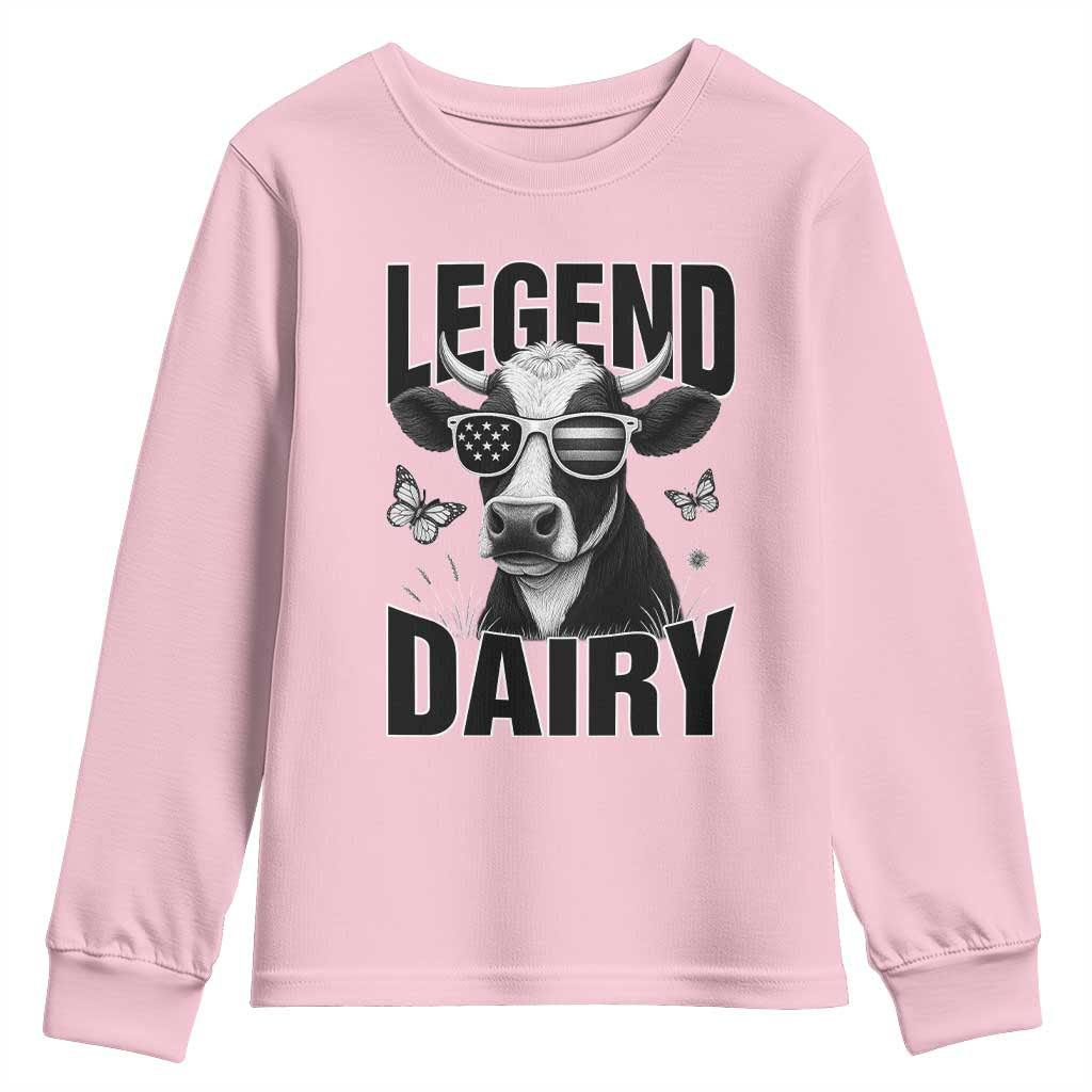 Legend Dairy Youth Sweatshirt Funny Farmer Milk Joke Cow - Wonder Print Shop