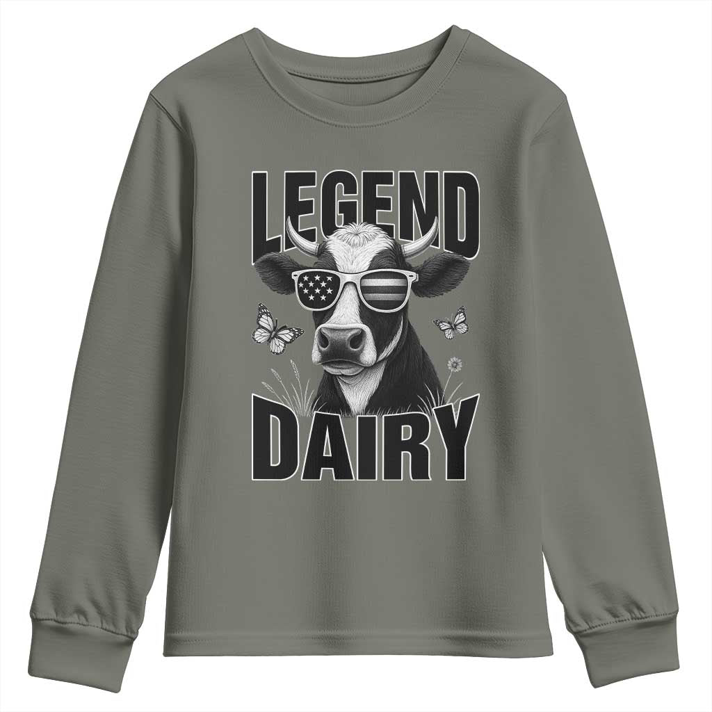 Legend Dairy Youth Sweatshirt Funny Farmer Milk Joke Cow - Wonder Print Shop