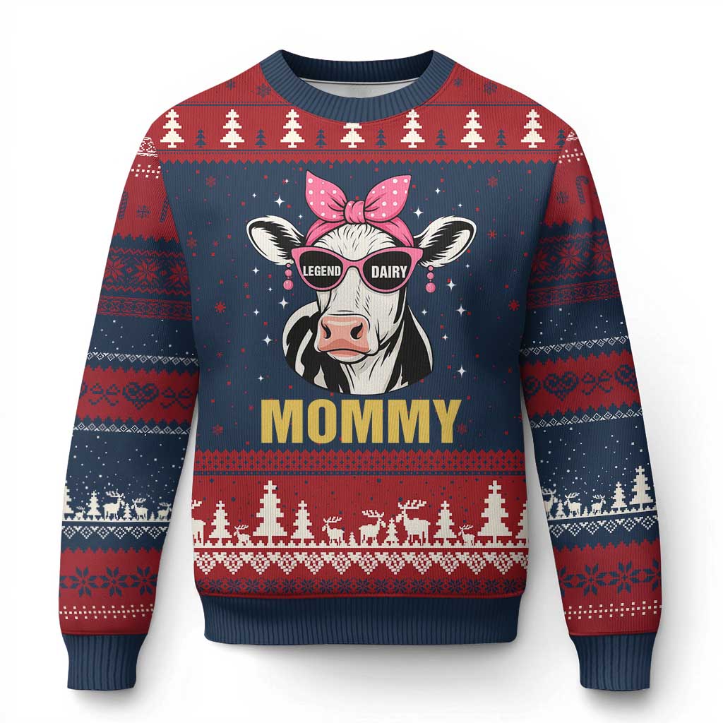 Legend Dairy Mommy Ugly Christmas Sweater Funny Farmer Milk Joke Cow Mothers Day - Wonder Print Shop
