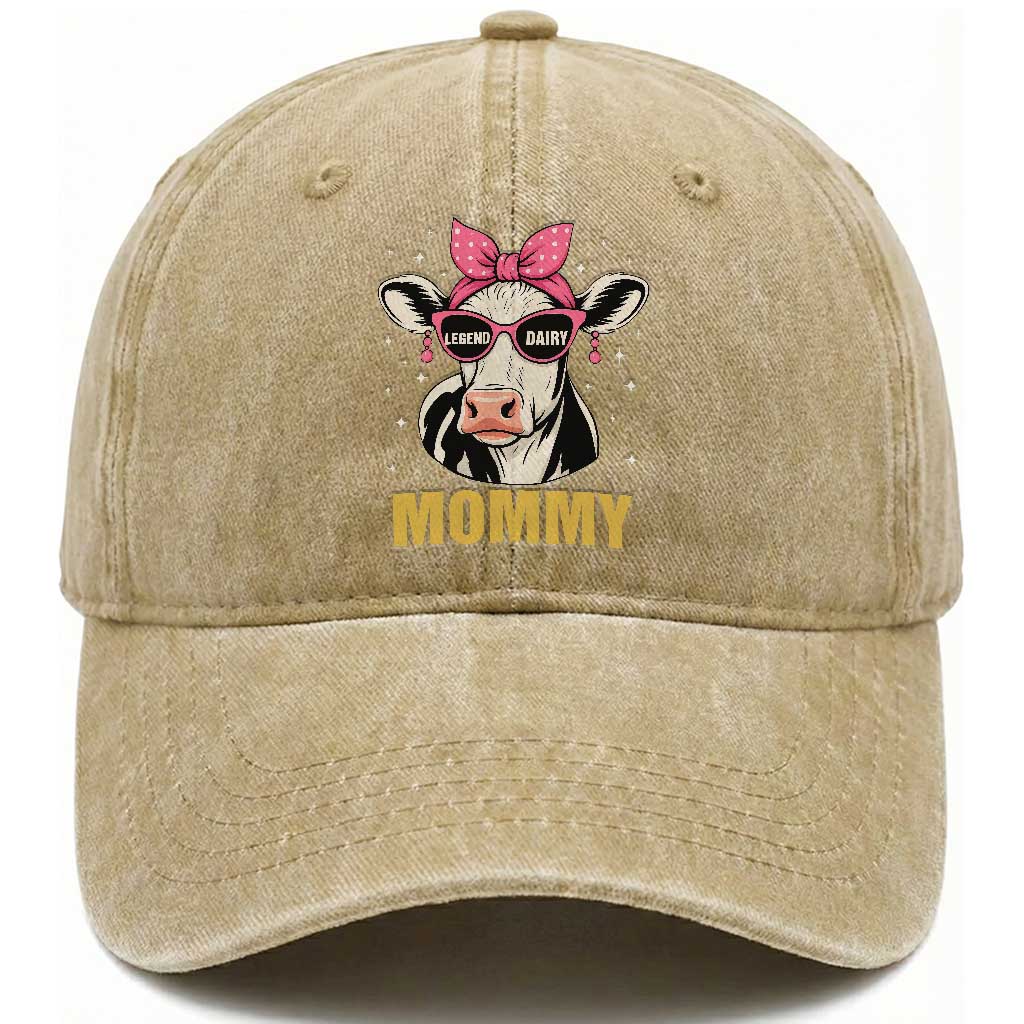 Legend Dairy Mommy Washed Cotton Baseball Cap Funny Farmer Milk Joke Cow Mothers Day