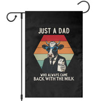 Just A Dad Who Always Came Back With The Milk Garden Flag Funny Cow Father's Day - Wonder Print Shop