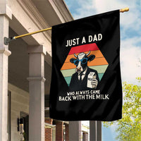 Just A Dad Who Always Came Back With The Milk Garden Flag Funny Cow Father's Day - Wonder Print Shop