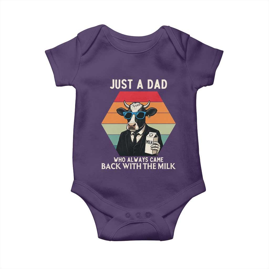 Just A Dad Who Always Came Back With The Milk Baby Onesie Funny Cow Father's Day - Wonder Print Shop