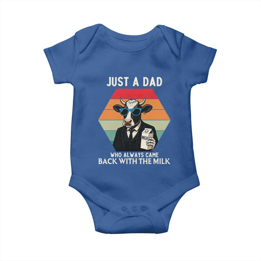 Just A Dad Who Always Came Back With The Milk Baby Onesie Funny Cow Father's Day - Wonder Print Shop