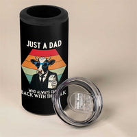 Just A Dad Who Always Came Back With The Milk 4 in 1 Can Cooler Tumbler Funny Cow Father's Day