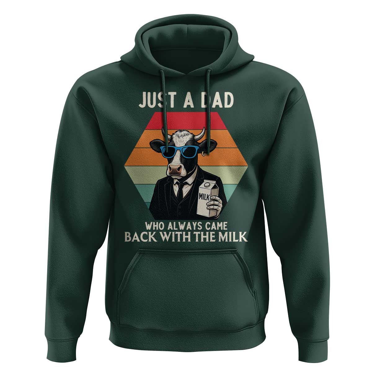 Just A Dad Who Always Came Back With The Milk Hoodie Funny Cow Father's Day - Wonder Print Shop