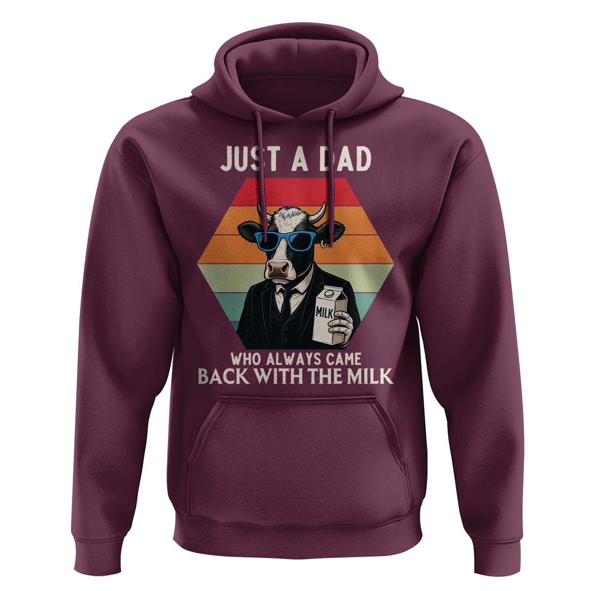 Just A Dad Who Always Came Back With The Milk Hoodie Funny Cow Father's Day - Wonder Print Shop