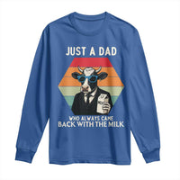 Just A Dad Who Always Came Back With The Milk Long Sleeve Shirt Funny Cow Father's Day - Wonder Print Shop
