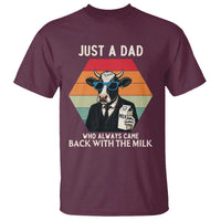Just A Dad Who Always Came Back With The Milk T Shirt Funny Cow Father's Day - Wonder Print Shop