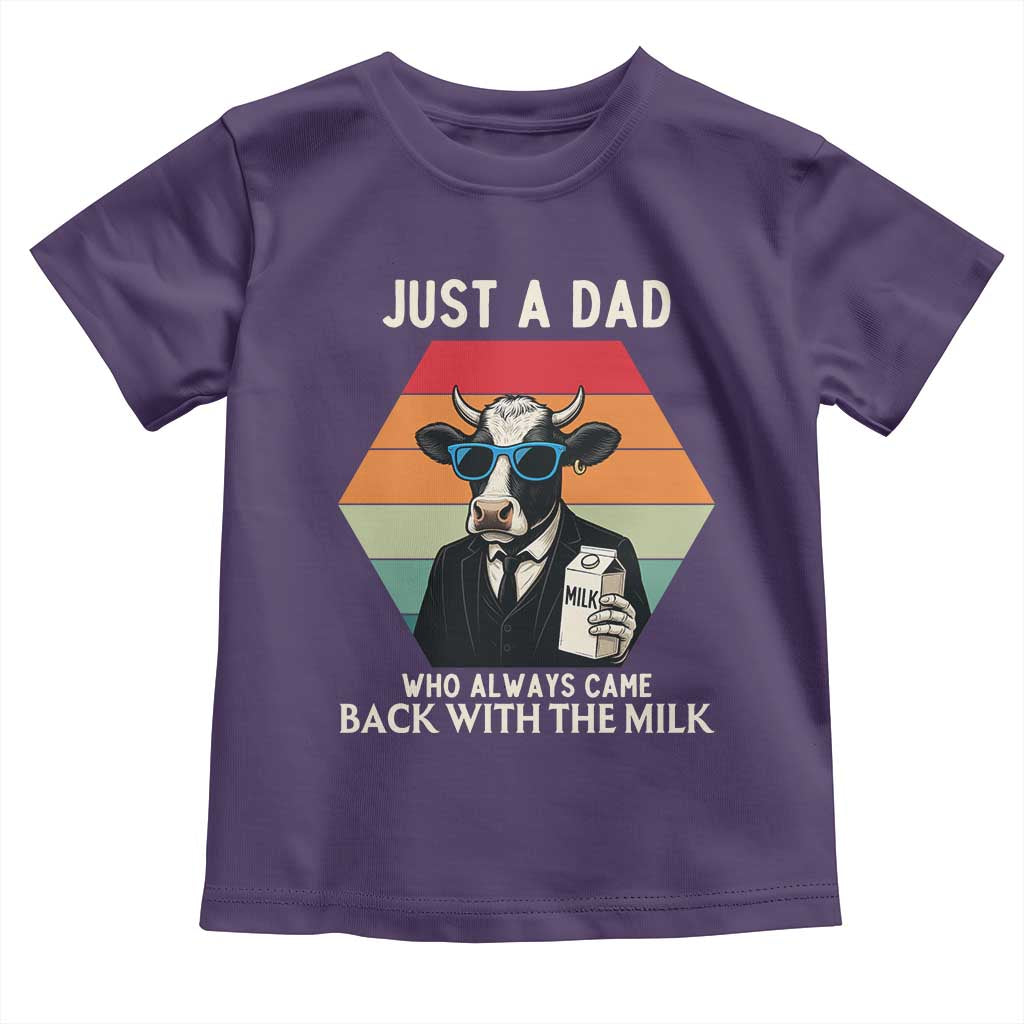 Just A Dad Who Always Came Back With The Milk Toddler T Shirt Funny Cow Father's Day - Wonder Print Shop